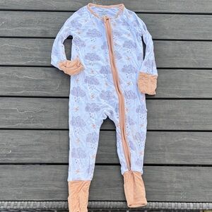 Caden Lane Blue and Tan Cloud Footie